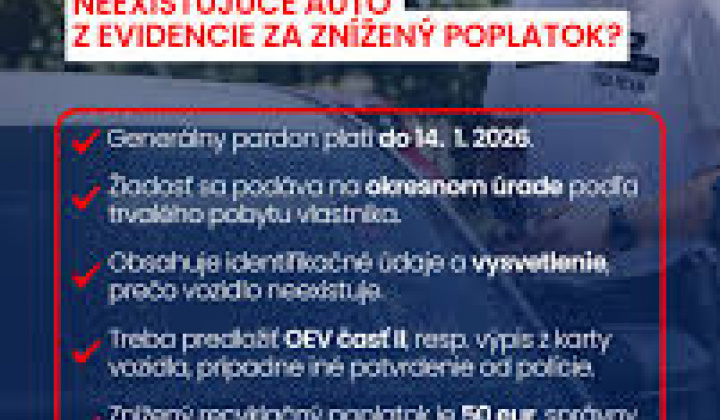Fotka - Generálny pardon - vyradenie neexistujúcich vozidiel z evidencie 